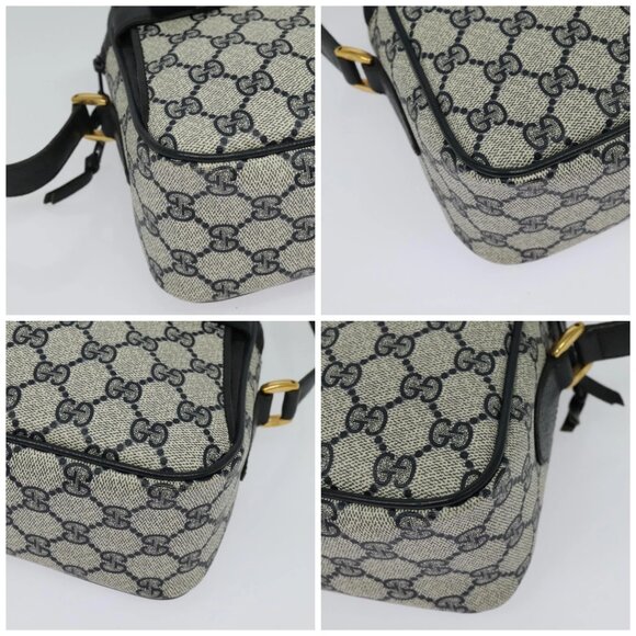 GUCCI GG Supreme Sherry Line Shoulder Bag PVC Navy Gold - Picture 15 of 15